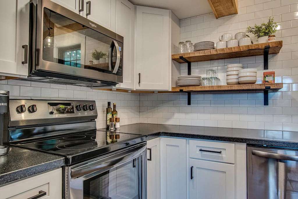 Custom floating shelves in a Palm Coast home